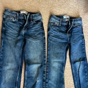 2 pair Abercrombie kids denim bootcut jeans size 9/10